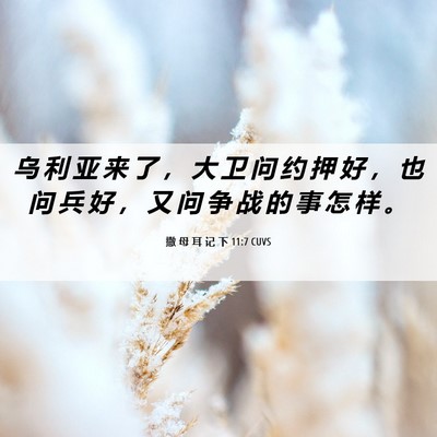 Picture 06 - 撒 母 耳 记 下 11:7 CUVS - 乌 利 亚 来 了 ， 大 卫 问 约 押 好 - Bible Verse Picture