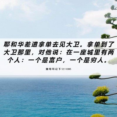 Picture 06 - 撒 母 耳 记 下 12:1 CUVS - 耶 和 华 差 遣 拿 单 去 见 大 卫 。 - Bible Verse Picture