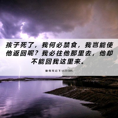 Picture 06 - 撒 母 耳 记 下 12:23 CUVS - 孩 子 死 了 ， 我 何 必 禁 食 ， 我 - Bible Verse Picture