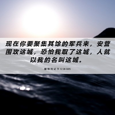Picture 06 - 撒 母 耳 记 下 12:28 CUVS - 现 在 你 要 聚 集 其 馀 的 军 兵 来 - Bible Verse Picture