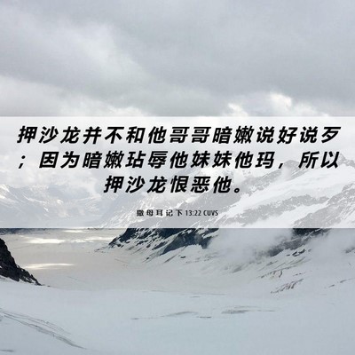 Picture 06 - 撒 母 耳 记 下 13:22 CUVS - 押 沙 龙 并 不 和 他 哥 哥 暗 嫩 说 - Bible Verse Picture