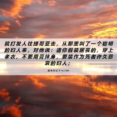 Picture 06 - 撒 母 耳 记 下 14:2 CUVS - 就 打 发 人 往 提 哥 亚 去 ， 从 那 - Bible Verse Picture