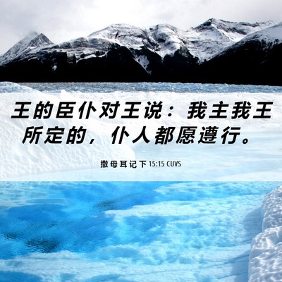 Picture 06 - 撒 母 耳 记 下 15:15 CUVS - 王 的 臣 仆 对 王 说 ： 我 主 我 王 - Bible Verse Picture