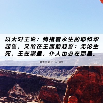 Picture 06 - 撒 母 耳 记 下 15:21 CUVS - 以 太 对 王 说 ： 我 指 着 永 生 的 - Bible Verse Picture