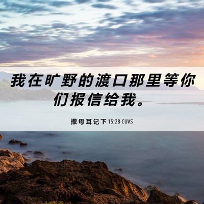 Picture 06 - 撒 母 耳 记 下 15:28 CUVS - 我 在 旷 野 的 渡 口 那 里 等 你 们 - Bible Verse Picture