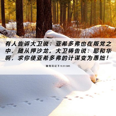 Picture 06 - 撒 母 耳 记 下 15:31 CUVS - 有 人 告 诉 大 卫 说 ： 亚 希 多 弗 - Bible Verse Picture