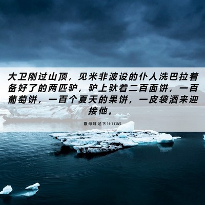 Picture 06 - 撒 母 耳 记 下 16:1 CUVS - 大 卫 刚 过 山 顶 ， 见 米 非 波 设 - Bible Verse Picture