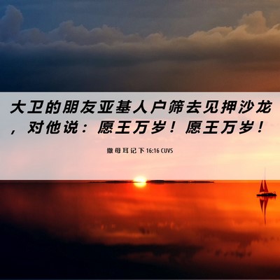 Picture 06 - 撒 母 耳 记 下 16:16 CUVS - 大 卫 的 朋 友 亚 基 人 户 筛 去 见 - Bible Verse Picture