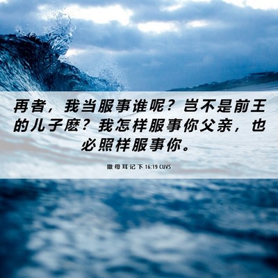 Picture 06 - 撒 母 耳 记 下 16:19 CUVS - 再 者 ， 我 当 服 事 谁 呢 ？ 岂 不 - Bible Verse Picture