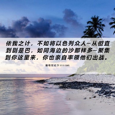 Picture 06 - 撒 母 耳 记 下 17:11 CUVS - 依 我 之 计 ， 不 如 将 以 色 列 众 - Bible Verse Picture