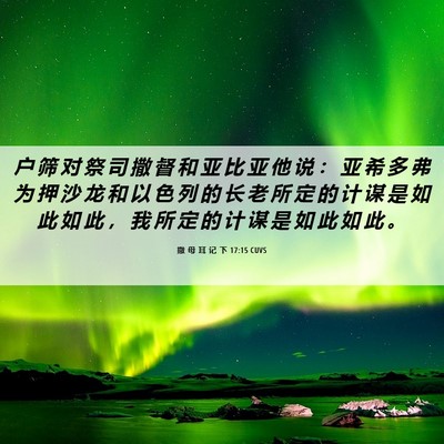 Picture 06 - 撒 母 耳 记 下 17:15 CUVS - 户 筛 对 祭 司 撒 督 和 亚 比 亚 他 - Bible Verse Picture