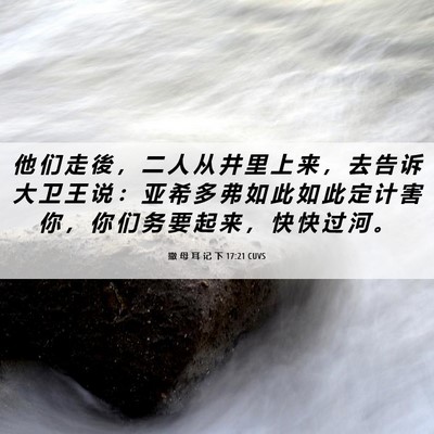 Picture 06 - 撒 母 耳 记 下 17:21 CUVS - 他 们 走 後 ， 二 人 从 井 里 上 来 - Bible Verse Picture