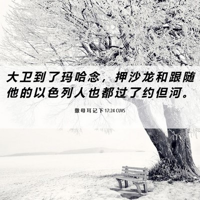 Picture 06 - 撒 母 耳 记 下 17:24 CUVS - 大 卫 到 了 玛 哈 念 ， 押 沙 龙 和 - Bible Verse Picture