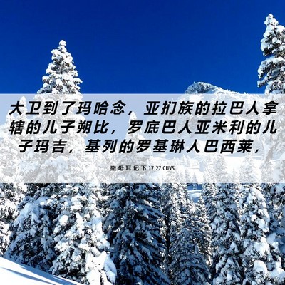 Picture 06 - 撒 母 耳 记 下 17:27 CUVS - 大 卫 到 了 玛 哈 念 ， 亚 扪 族 的 - Bible Verse Picture