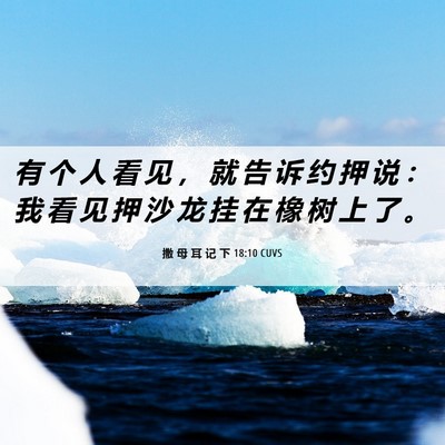 Picture 06 - 撒 母 耳 记 下 18:10 CUVS - 有 个 人 看 见 ， 就 告 诉 约 押 说 - Bible Verse Picture