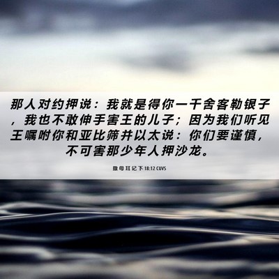 Picture 06 - 撒 母 耳 记 下 18:12 CUVS - 那 人 对 约 押 说 ： 我 就 是 得 你 - Bible Verse Picture