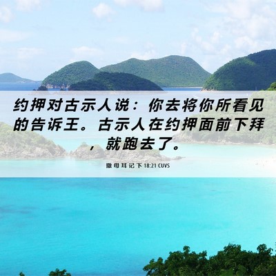 Picture 06 - 撒 母 耳 记 下 18:21 CUVS - 约 押 对 古 示 人 说 ： 你 去 将 你 - Bible Verse Picture