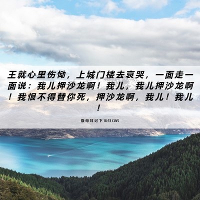 Picture 06 - 撒 母 耳 记 下 18:33 CUVS - 王 就 心 里 伤 恸 ， 上 城 门 楼 去 - Bible Verse Picture