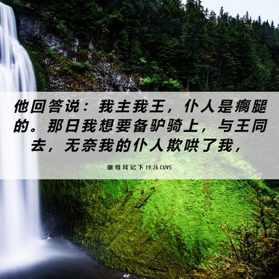 Picture 06 - 撒 母 耳 记 下 19:26 CUVS - 他 回 答 说 ： 我 主 我 王 ， 仆 人 - Bible Verse Picture
