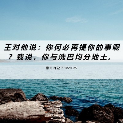 Picture 06 - 撒 母 耳 记 下 19:29 CUVS - 王 对 他 说 ： 你 何 必 再 提 你 的 - Bible Verse Picture