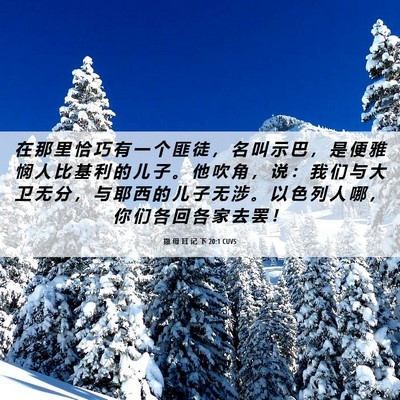 Picture 06 - 撒 母 耳 记 下 20:1 CUVS - 在 那 里 恰 巧 有 一 个 匪 徒 ， 名 - Bible Verse Picture