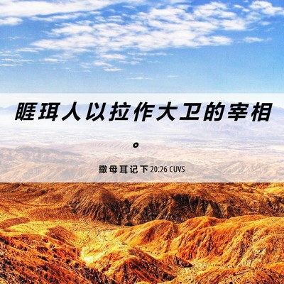 Picture 06 - 撒 母 耳 记 下 20:26 CUVS - 睚 珥 人 以 拉 作 大 卫 的 宰 相 - Bible Verse Picture