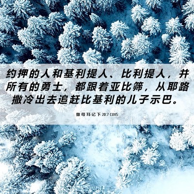 Picture 06 - 撒 母 耳 记 下 20:7 CUVS - 约 押 的 人 和 基 利 提 人 、 比 利 - Bible Verse Picture