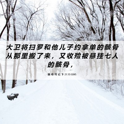 Picture 06 - 撒 母 耳 记 下 21:13 CUVS - 大 卫 将 扫 罗 和 他 儿 子 约 拿 单 - Bible Verse Picture
