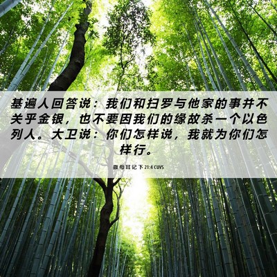Picture 06 - 撒 母 耳 记 下 21:4 CUVS - 基 遍 人 回 答 说 ： 我 们 和 扫 罗 - Bible Verse Picture