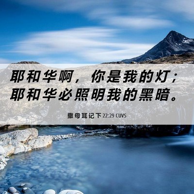 Picture 06 - 撒 母 耳 记 下 22:29 CUVS - 耶 和 华 啊 ， 你 是 我 的 灯 ； 耶 - Bible Verse Picture