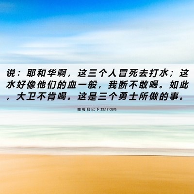 Picture 06 - 撒 母 耳 记 下 23:17 CUVS - 说 ： 耶 和 华 啊 ， 这 三 个 人 冒 - Bible Verse Picture