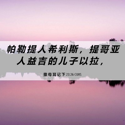 Picture 06 - 撒 母 耳 记 下 23:26 CUVS - 帕 勒 提 人 希 利 斯 ， 提 哥 亚 人 - Bible Verse Picture