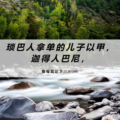 Picture 06 - 撒 母 耳 记 下 23:36 CUVS - 琐 巴 人 拿 单 的 儿 子 以 甲 ， 迦 - Bible Verse Picture