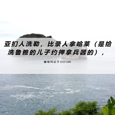 Picture 06 - 撒 母 耳 记 下 23:37 CUVS - 亚 扪 人 洗 勒 ， 比 录 人 拿 哈 莱 - Bible Verse Picture