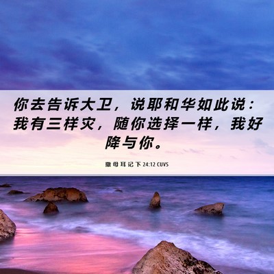Picture 06 - 撒 母 耳 记 下 24:12 CUVS - 你 去 告 诉 大 卫 ， 说 耶 和 华 如 - Bible Verse Picture