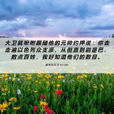 Picture 06 - 撒 母 耳 记 下 24:2 CUVS - 大 卫 就 吩 咐 跟 随 他 的 元 帅 约 - Bible Verse Picture