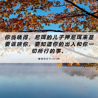 Picture 06 - 撒 母 耳 记 下 3:25 CUVS - 你 当 晓 得 ， 尼 珥 的 儿 子 押 尼 - Bible Verse Picture
