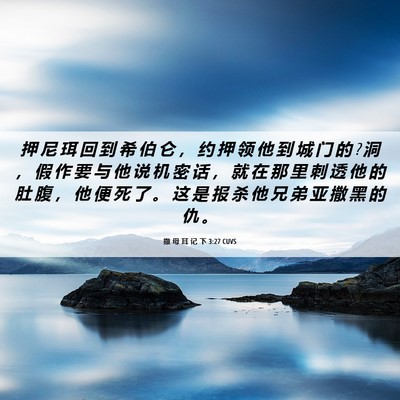 Picture 06 - 撒 母 耳 记 下 3:27 CUVS - 押 尼 珥 回 到 希 伯 仑 ， 约 押 领 - Bible Verse Picture
