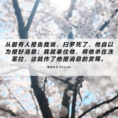 Picture 06 - 撒 母 耳 记 下 4:10 CUVS - 从 前 有 人 报 告 我 说 ， 扫 罗 死 - Bible Verse Picture