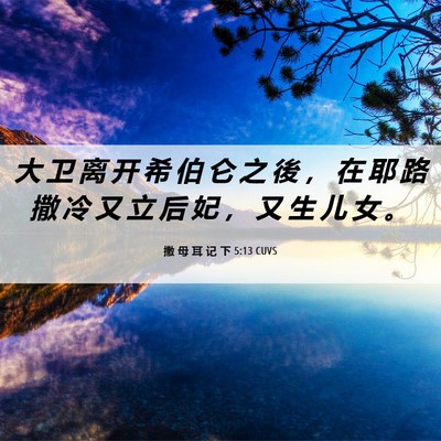 Picture 06 - 撒 母 耳 记 下 5:13 CUVS - 大 卫 离 开 希 伯 仑 之 後 ， 在 耶 - Bible Verse Picture