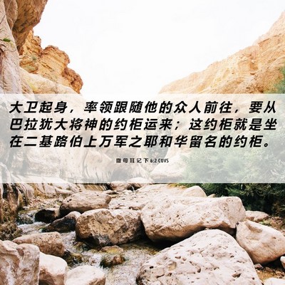 Picture 06 - 撒 母 耳 记 下 6:2 CUVS - 大 卫 起 身 ， 率 领 跟 随 他 的 众 - Bible Verse Picture