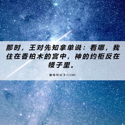 Picture 06 - 撒 母 耳 记 下 7:2 CUVS - 那 时 ， 王 对 先 知 拿 单 说 ： 看 - Bible Verse Picture