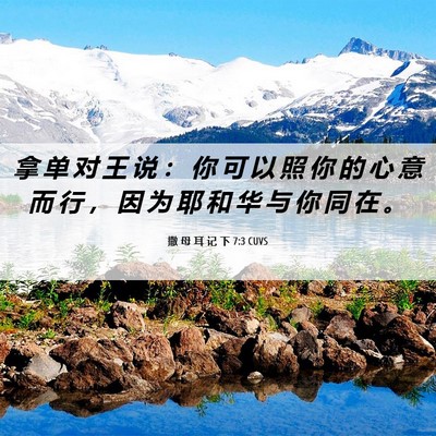 Picture 06 - 撒 母 耳 记 下 7:3 CUVS - 拿 单 对 王 说 ： 你 可 以 照 你 的 - Bible Verse Picture