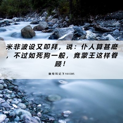 Picture 06 - 撒 母 耳 记 下 9:8 CUVS - 米 非 波 设 又 叩 拜 ， 说 ： 仆 人 - Bible Verse Picture