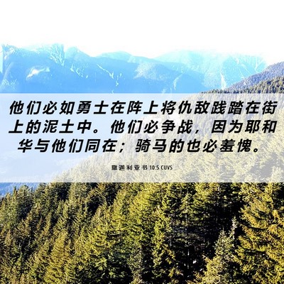 Picture 06 - 撒 迦 利 亚 书 10:5 CUVS - 他 们 必 如 勇 士 在 阵 上 将 仇 敌 - Bible Verse Picture