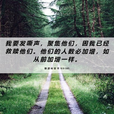 Picture 06 - 撒 迦 利 亚 书 10:8 CUVS - 我 要 发 嘶 声 ， 聚 集 他 们 ， 因 - Bible Verse Picture