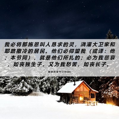 Picture 06 - 撒 迦 利 亚 书 12:10 CUVS - 我 必 将 那 施 恩 叫 人 恳 求 的 灵 - Bible Verse Picture