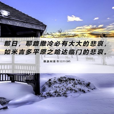 Picture 06 - 撒 迦 利 亚 书 12:11 CUVS - 那 日 ， 耶 路 撒 冷 必 有 大 大 的 - Bible Verse Picture