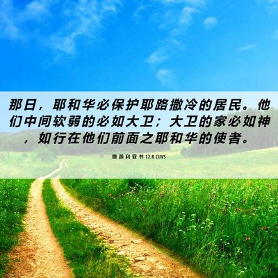 Picture 06 - 撒 迦 利 亚 书 12:8 CUVS - 那 日 ， 耶 和 华 必 保 护 耶 路 撒 - Bible Verse Picture