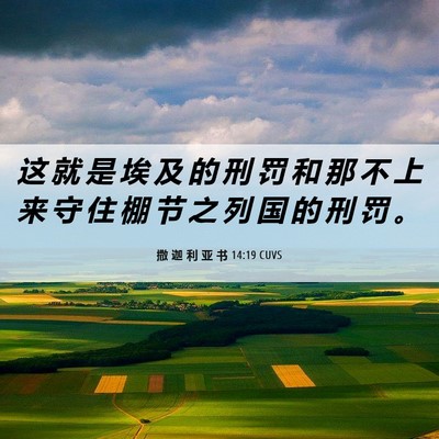 Picture 06 - 撒 迦 利 亚 书 14:19 CUVS - 这 就 是 埃 及 的 刑 罚 和 那 不 上 - Bible Verse Picture
